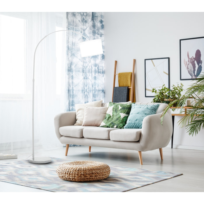 Lampadaire Tomasucci THIE, en marbre et acier, blanc