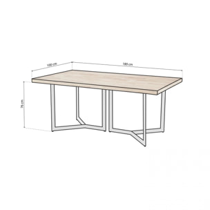 Mesa de comedor Jokul 180 Blanco - Roble