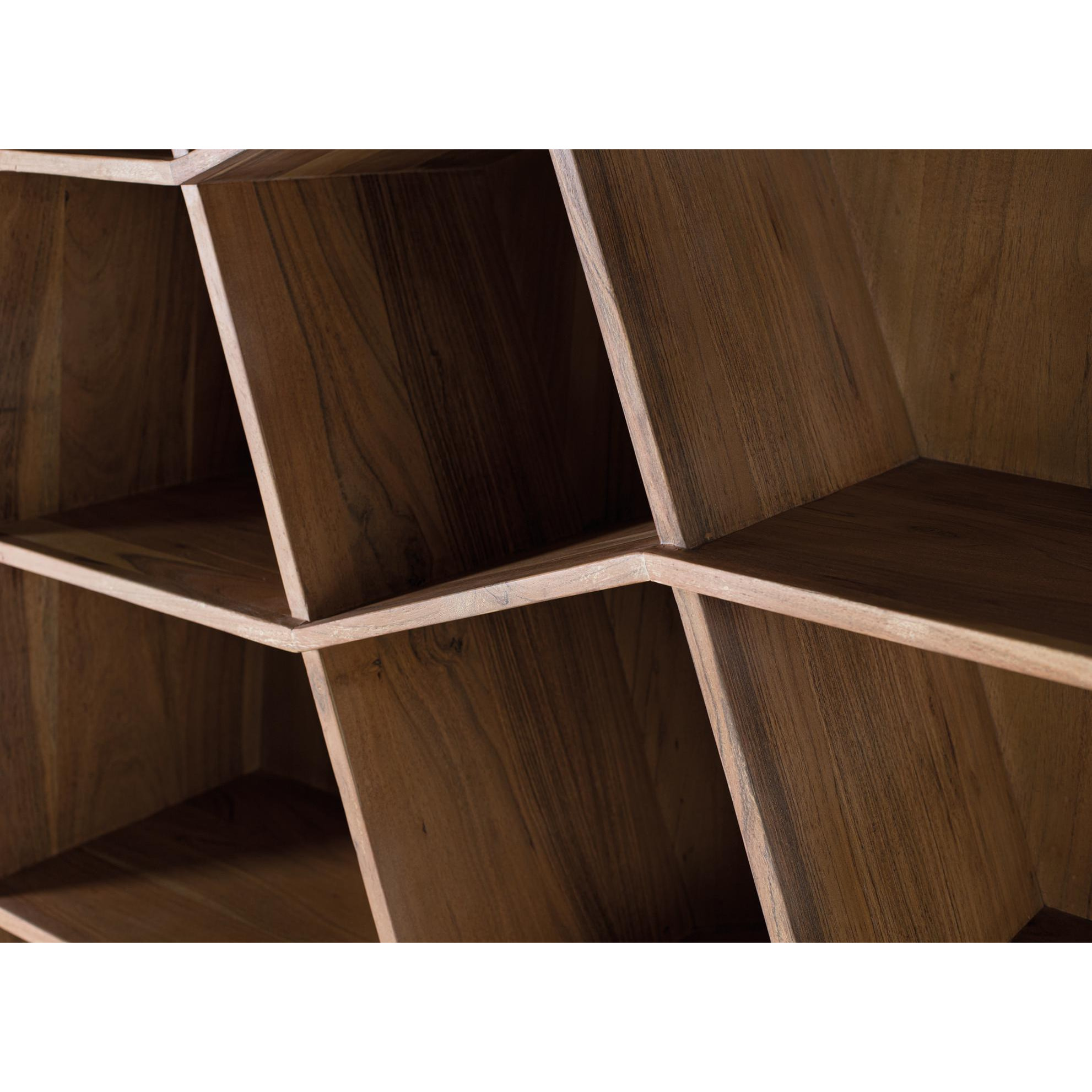 Librería de Madera de Acacia 120 Cm Estilo Rústico Moderno