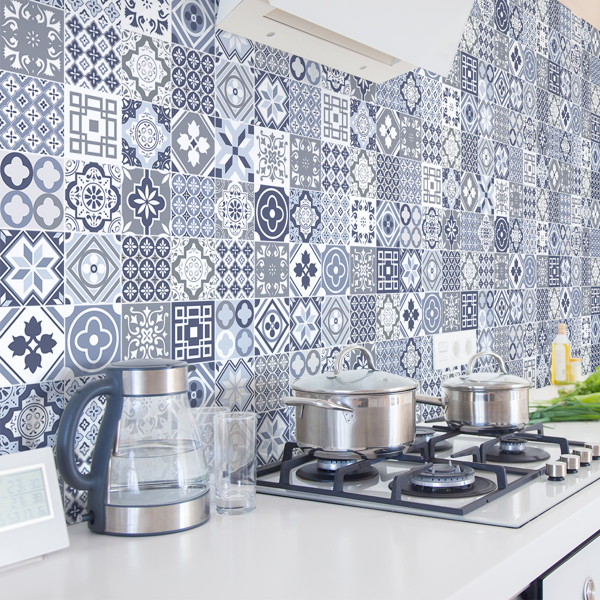 Stickers muraux - Sticker Mural Carrelage adhésif Cuisine Salle de Bain - 60 STICKERS CARRELAGES TALISIA