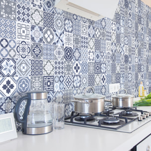 Stickers muraux - Sticker Mural Carrelage adhésif Cuisine Salle de Bain - 60 STICKERS CARRELAGES TALISIA