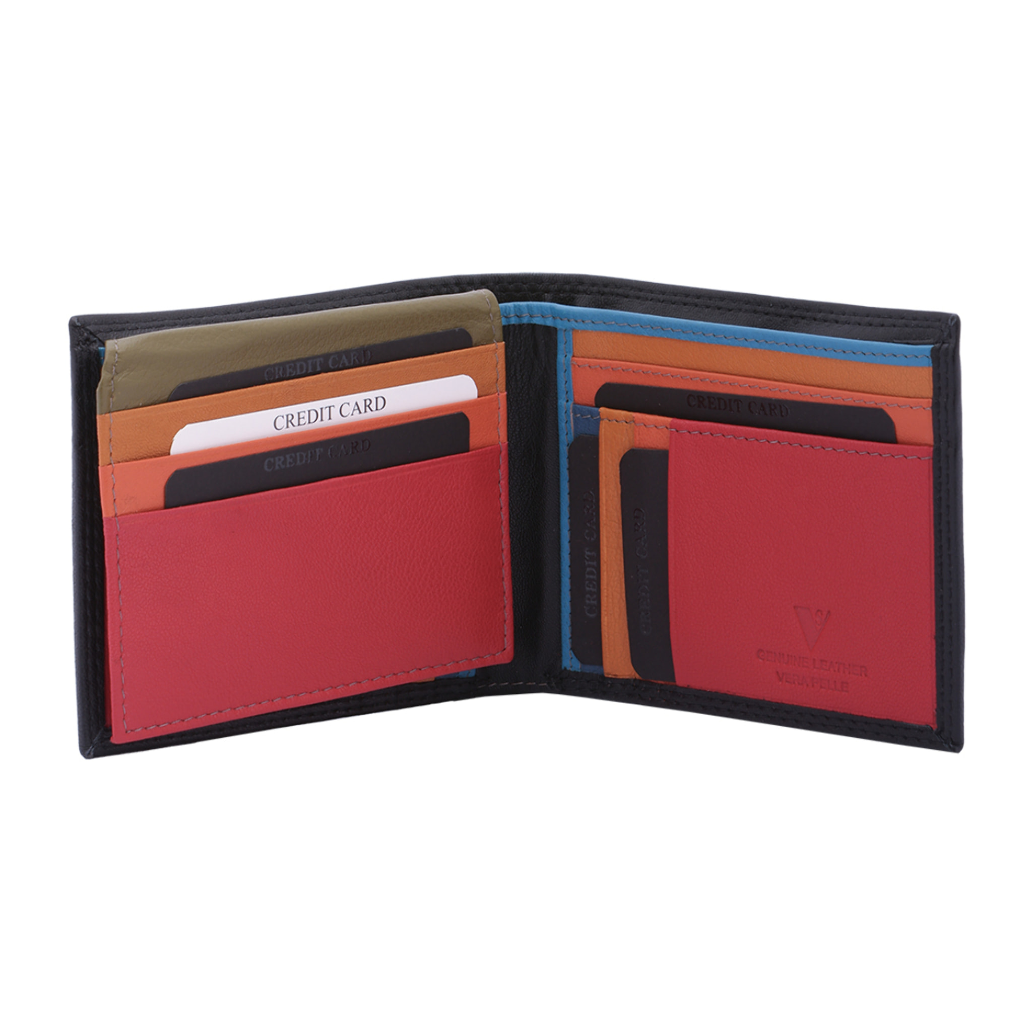 Portafoglio  da uomo In Vera pelle Made in Italy 9,5x12x3 cm