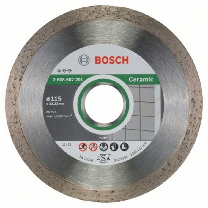 Disque à tronçonner diamanté BOSCH Standard Spécial Céramique 115X22.23 MM - 2608602201