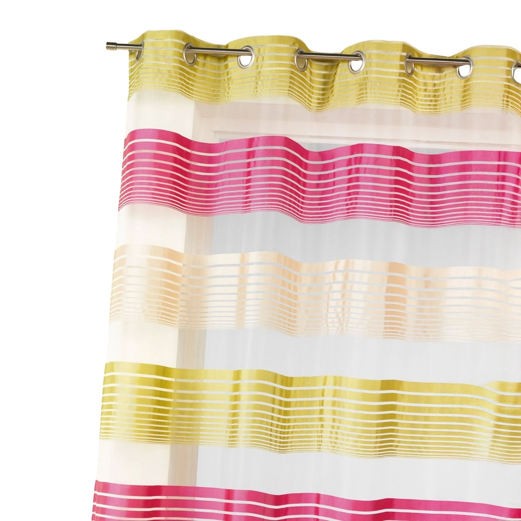 Voilage en organza à fines rayures horizontales - Rose Blush