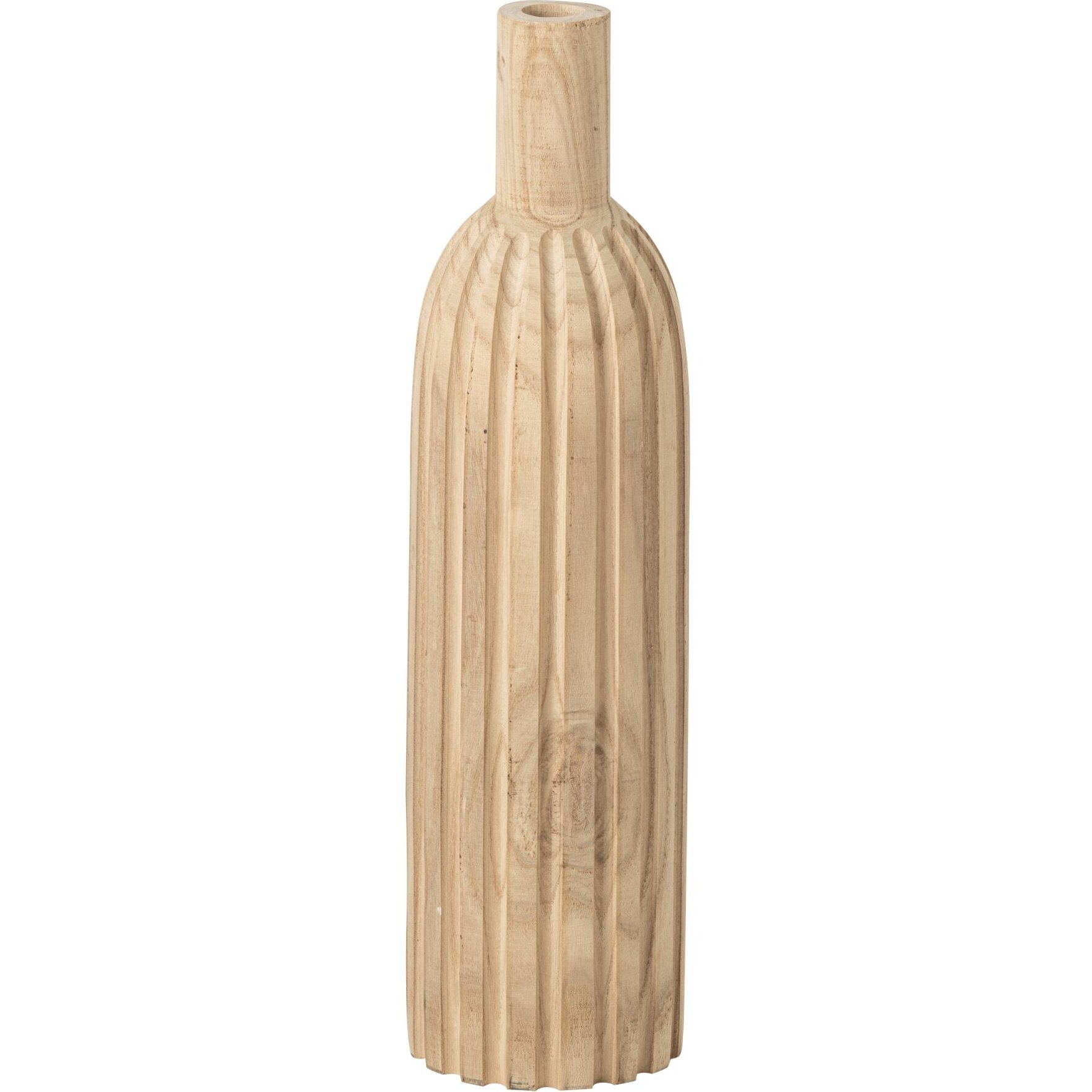 J-Line Vase bouteille - bois de paulownia - naturel
