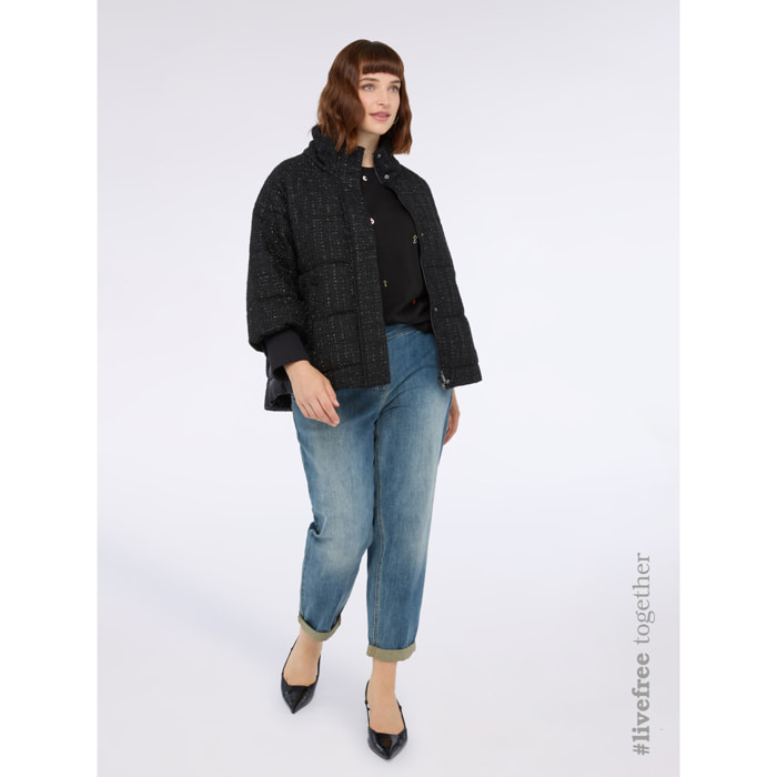 Fiorella Rubino - Plumífero de diseño bimaterial - Negro