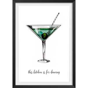 Poster is for dancing Affiche + cadre en bois - Noir