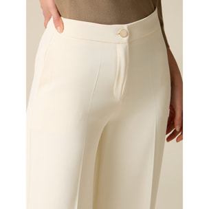 Oltre - Pantaloni palazzo in tessuto crêpe - Bianco
