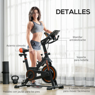 Bicicleta Estática con Resistencia Regulable Bici Estática Bicicleta de Fitness con Volante de Inercia 8 kg Pantalla LCD Manillar y Asiento Ajustable para Casa Gimnasio Rojo