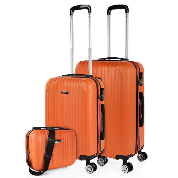 Juego De Maletas Rígidas Abs Itaca Sevron Mandarina