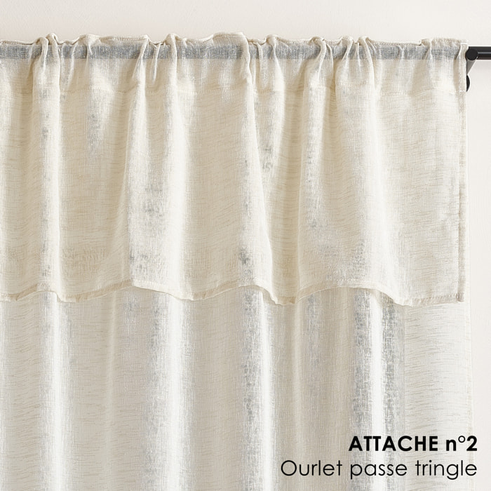 Voilage accroche 3-en-1  avec volant LUZ - Lin