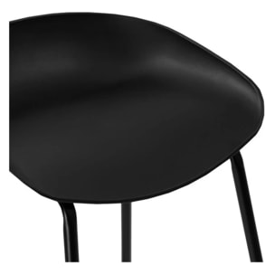 Lot de 2 chaises de bar noires H76cm - Yoshi