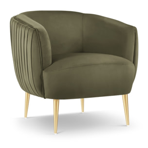 Fauteuil "Cyrille" en velours vert