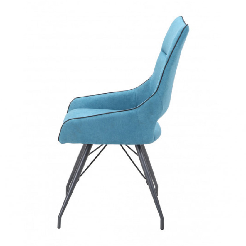 Chaise en tissu avec piètement en métal noir - 4 coloris - LIANA