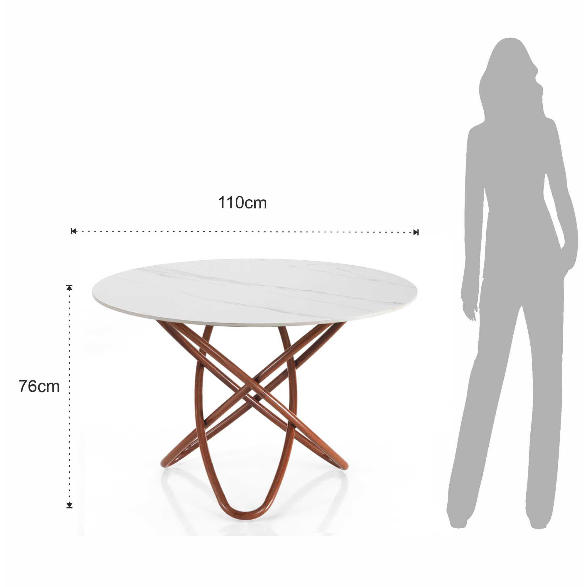 Tomasucci TABLE EN BOIS HULA HOOP - MARBRE BLANC