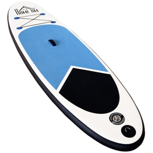 Stand up paddle gonflable nombreux accessoires fournis PVC bleu blanc noir