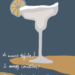 Affiche  pause margarita Affiche sous cadre bois