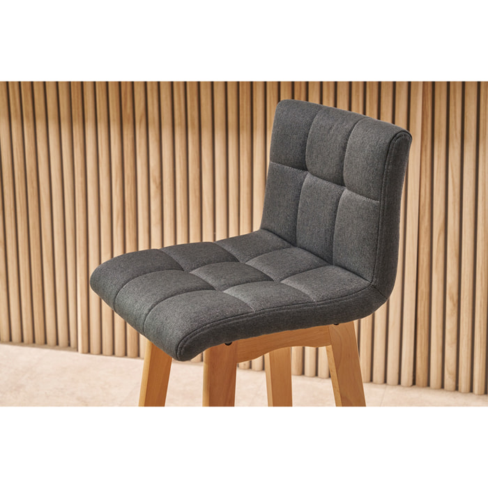 Tabourets de bar bois et gris foncé H65 cm (lot de 2) KLARIS