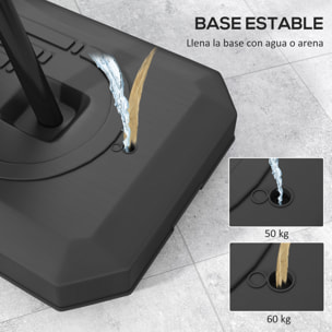 Canasta de Baloncesto para Exterior, Altura Ajustable de 16 Niveles, 150-305 cm, Canasta de Baloncesto Portátil con Ruedas, Base Rellenable y Sistema de Retorno, para Adultos y Adolescentes