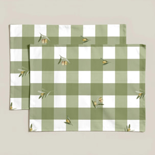 Lot de 2 sets de table anti-taches Asier