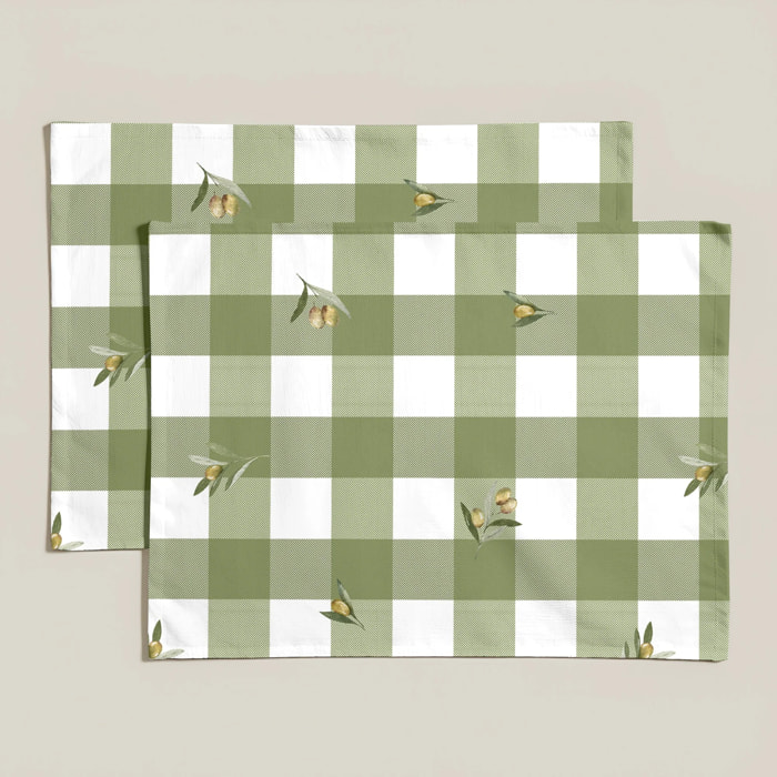 Lot de 2 sets de table anti-taches Asier