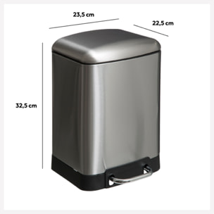 Poubelle à pédale métal 6L Inox Ariane