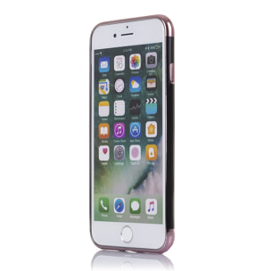 COPERTURA NERA LUCIDA CON BORDI METALLICI PER IPHONE 7