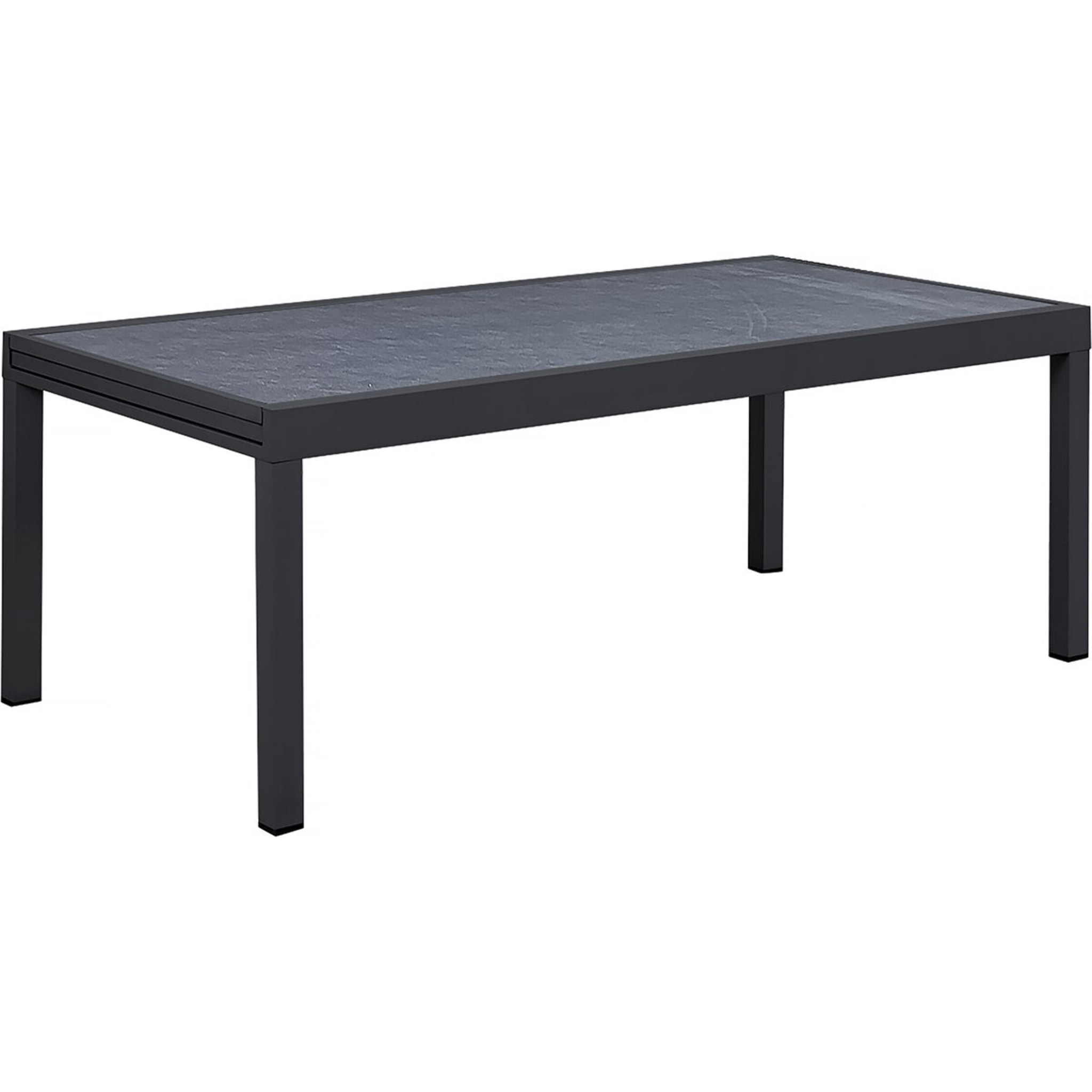 Table jardin en aluminium extensible "Lagos" - 200/320 x 105 x 76 cm - Noir