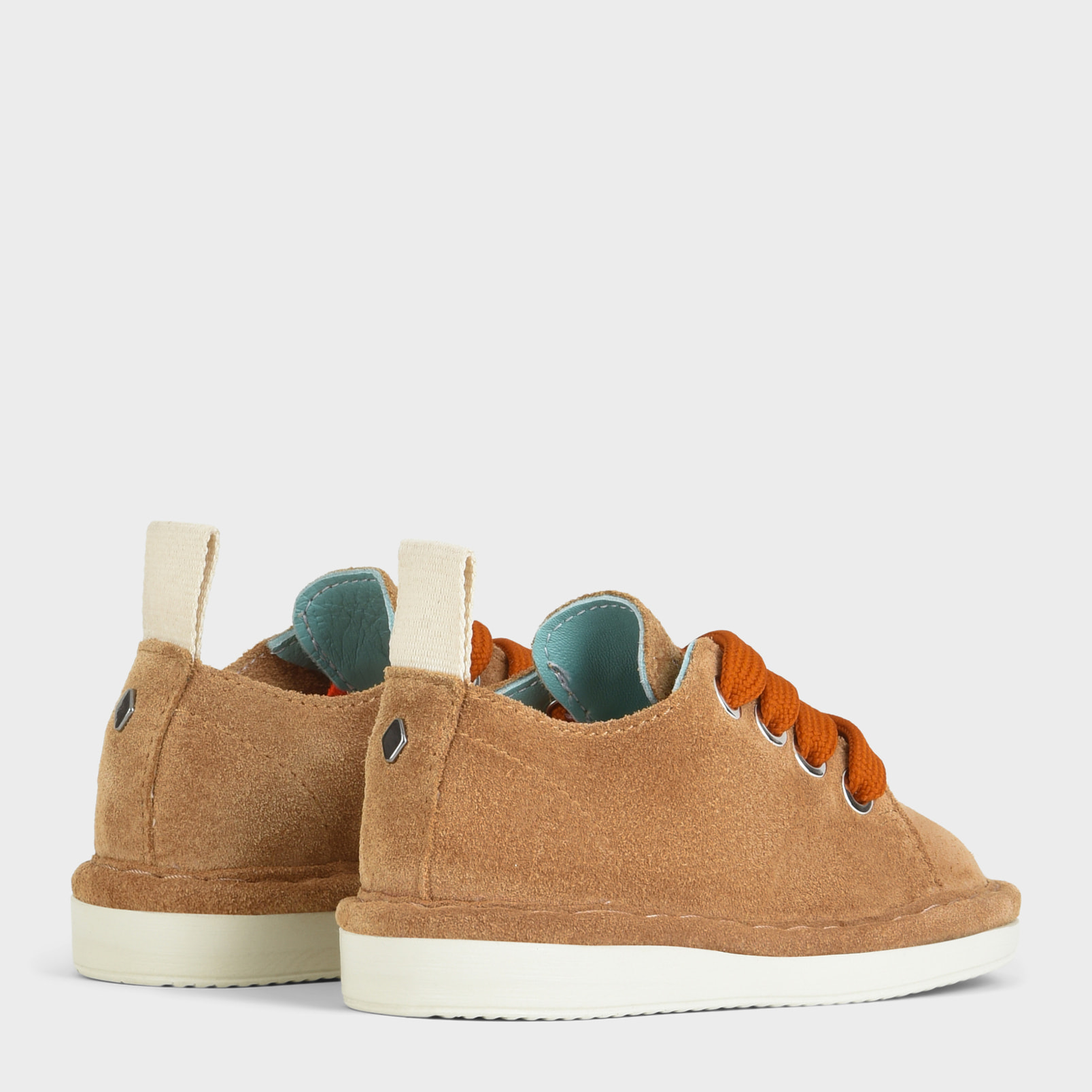 SCARPA ALLACCIATA P01 BIMBO IN SUEDE BISCOTTO-ARANCIO BRUCIATO