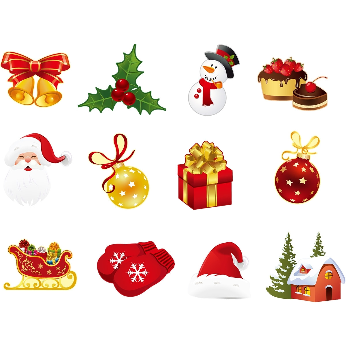 Sticker Noël les plaisirs de Noël - Autocollants stickers adhésifs noël - décoration fêtes