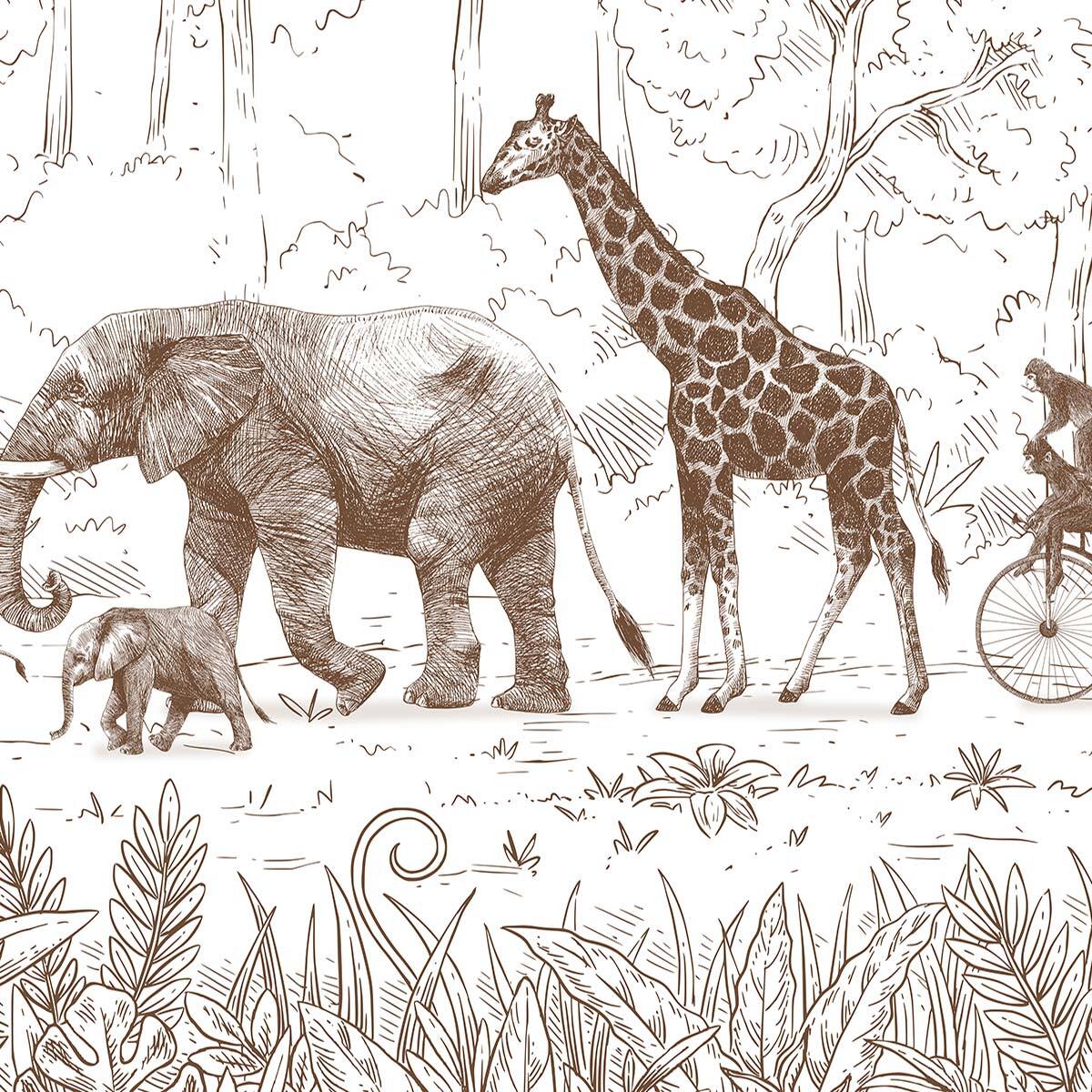 Papier peint parade de la savane Intissé