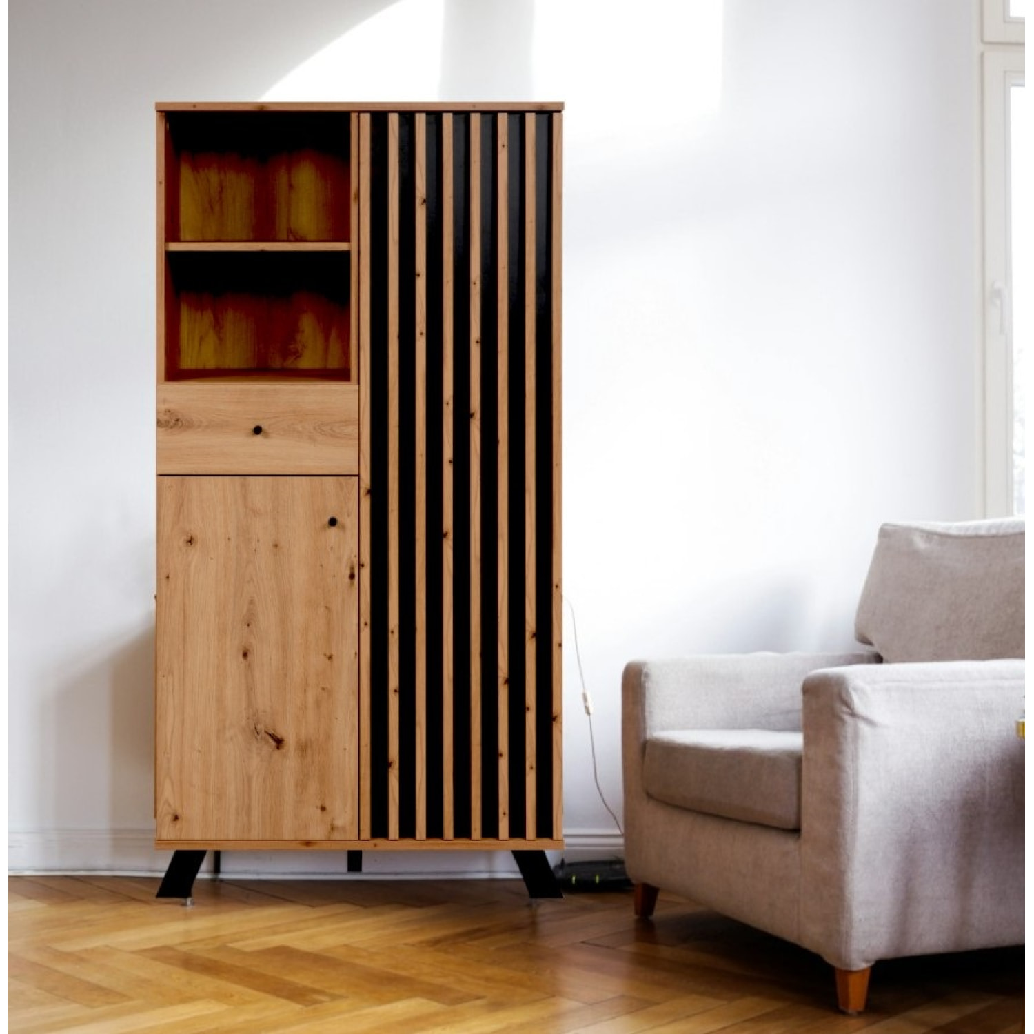 Vaisselier design en bois CONTI