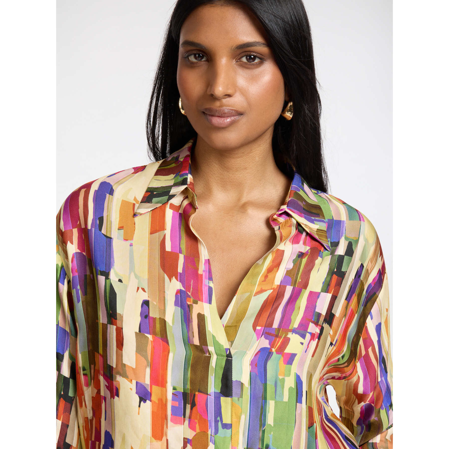 Elena Mirò - Camicia in viscosa stampata - Beige