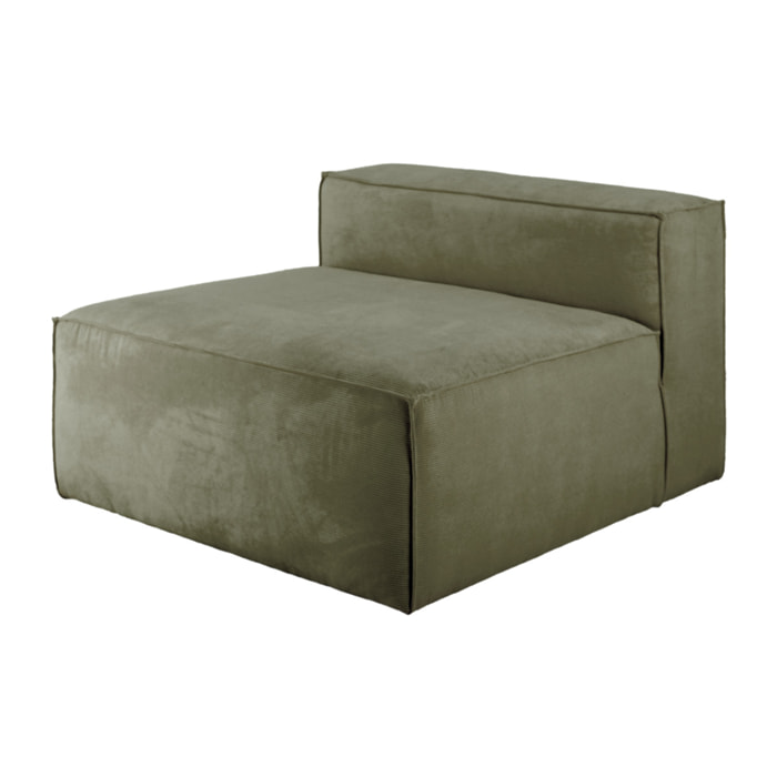 Fauteuil en velours côtelé couleur vert de 110x90cm Hauteur: 70 Longueur: 110 Largeur: 90