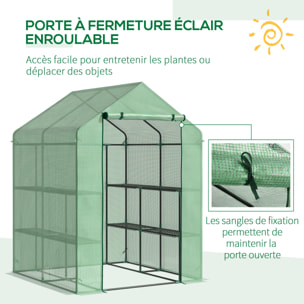 Serre de Jardin Étagères 3 Niveaux Bâche PE 140 g/? Vert