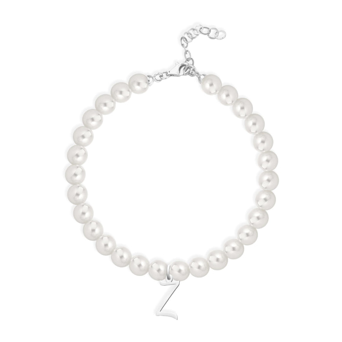 Bracciale Fujiko con Pendente Lettera Z Perle Argento