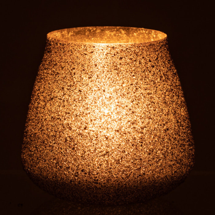 J-Line photophore Pailettes - verre- mauve - small - 2 pcs