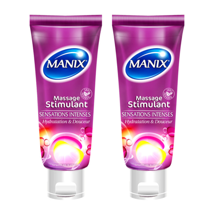 Lot de 2 - Manix Gel Mass. Stimulant Tube 200 Ml