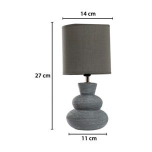 Lampada Da Tavolo Comodino Ricaricabile Accensione On/Off Modello Paro Grigio