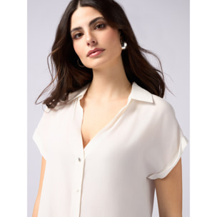 Oltre - Camisa de viscosa - Blanco