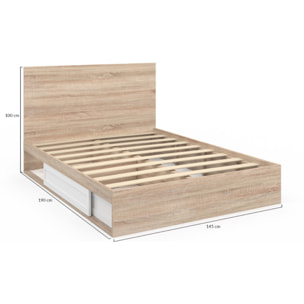 Lit Orem 140x190cm tiroir coulissant