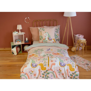 Parure de lit enfant 100% coton - LICORNE