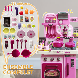 Cuisine enfant jouet d'imitation effets sonores lumineux nombreux accessoires rose