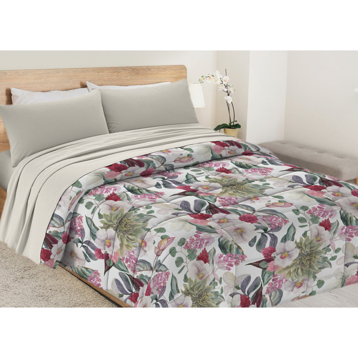 Trapunta Invernale 300gr Diadema Flora Stampa Digitale Fantasia Floreale D3