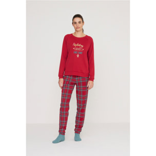 Pigiama donna winter holiday in caldo cotone girocollo Noidinotte