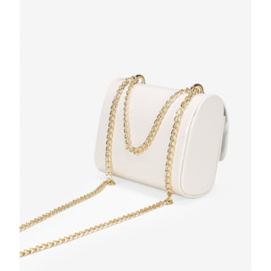 Bolso de fiesta beige en charol