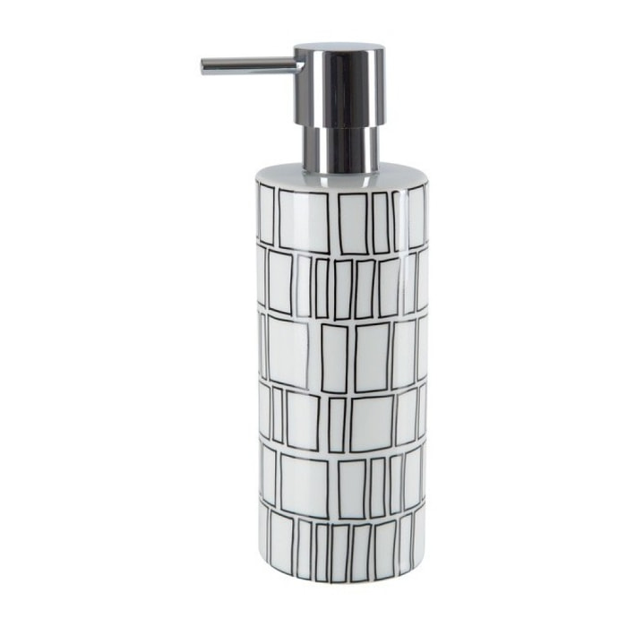 Distributeur de savon Porcelaine VISBY Noir & Blanc Spirella