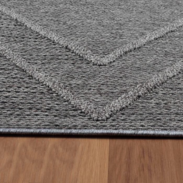 PATARA - Tapis intérieur/extérieur motif géométrique gris - PAT4954GRI