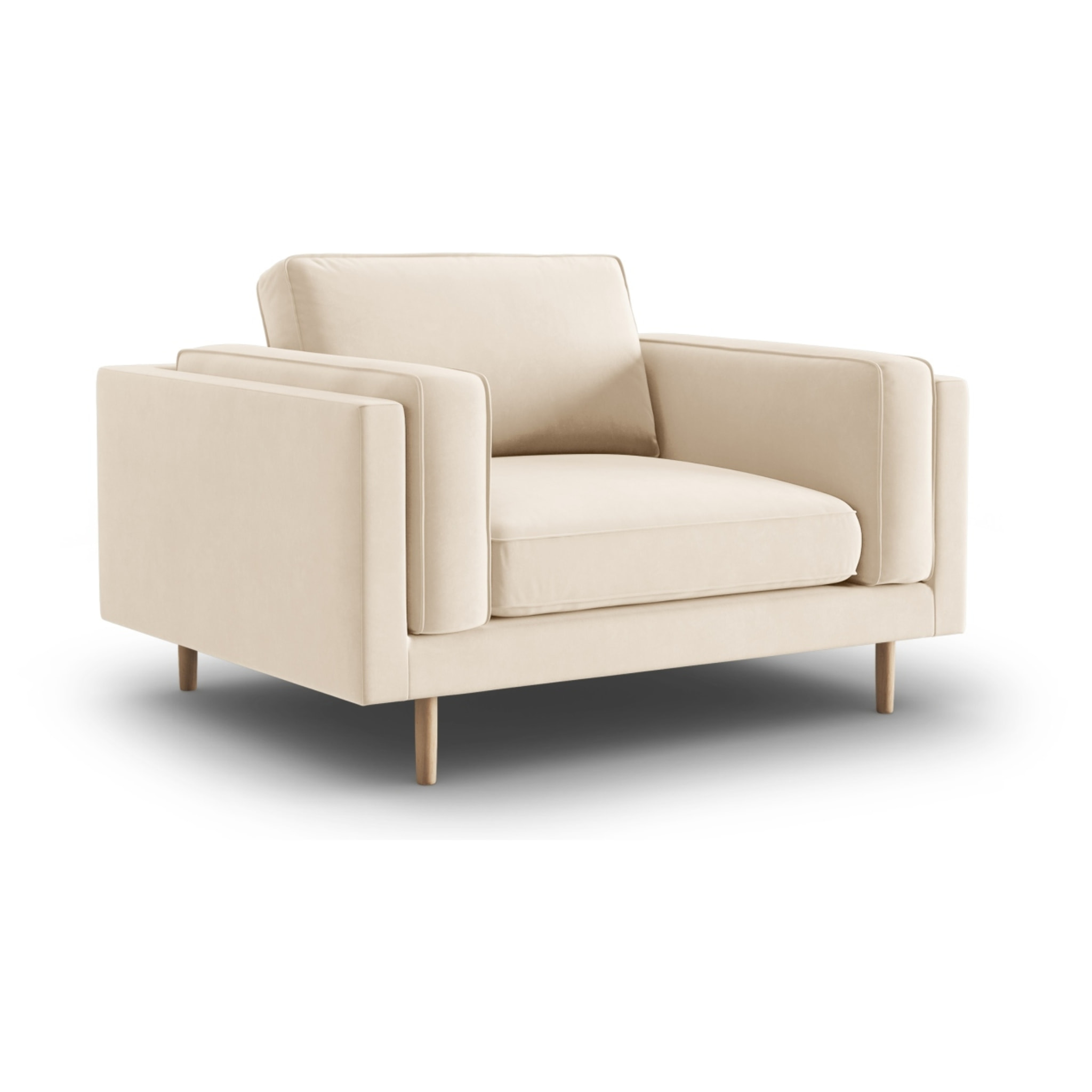 Fauteuil "Christian" en velours beige