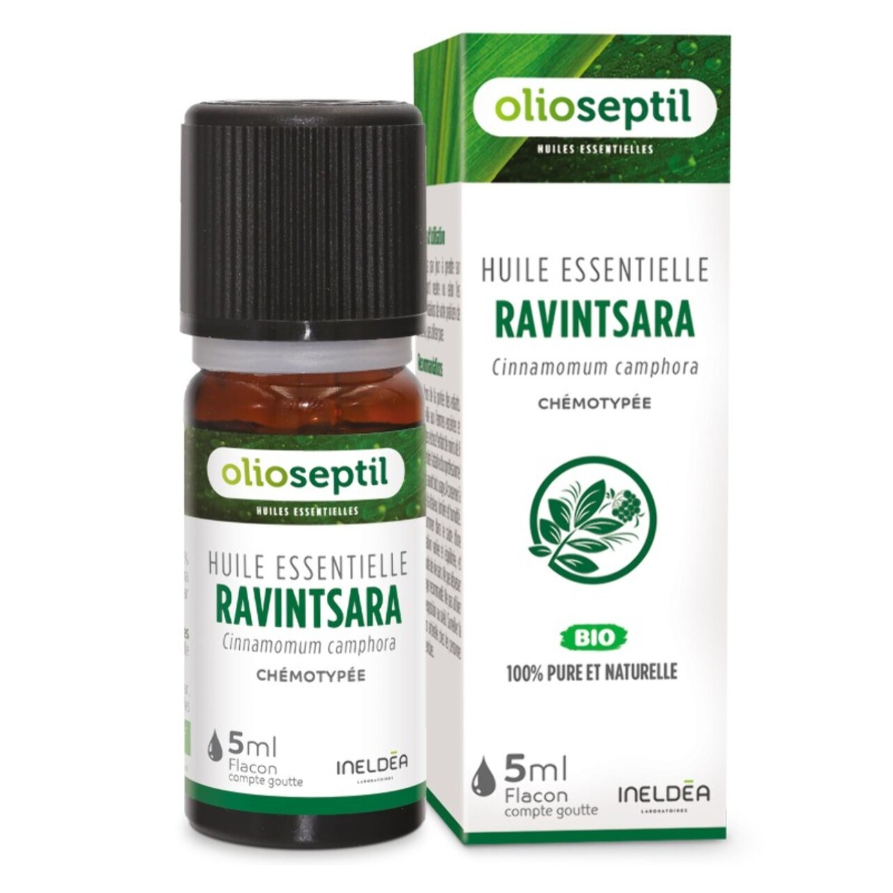 OLIOSEPTIL - Huile essentielle Ravintsara - 100% Pure et naturelle - BIO - Flacon de 5ml